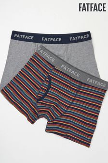 FatFace Navy Whistler Stripe Boxers 2 Pack (E27503) | $34