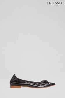 LK Bennett Black Pointed Tilly Ballerina Flats (E28209) | $307