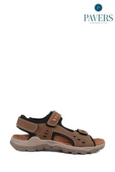 Pavers Full Adjustable Touch Fasten Brown Sandals (E28251) | €53