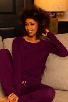Cyberjammies Purple Slouch Jersey Pyjamas Set (E28631) | SGD 93