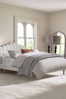 Soft Velvet Light Grey Adele Upholstered Bed Frame (E29037) | €600 - €725