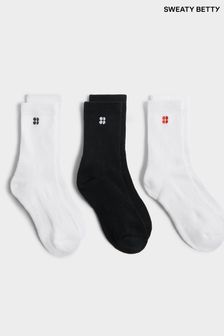 Sweaty Betty Black Chrome Essentials Socks 3 Pack (E29109) | SGD 48