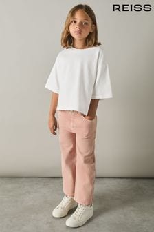 Reiss Ivory Cassy Senior Oversized Cotton Crew Neck T-Shirt (E29694) | SGD 47