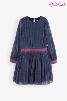 Billieblush Blue Glitter Long Sleeve Mesh Dress (E29745) | 119 €