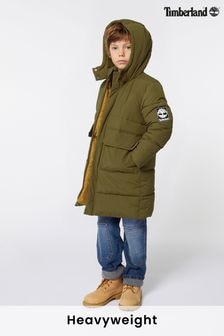 Timberland Green Hooded Longline Puffer Coat (E29748) | $278 - $313