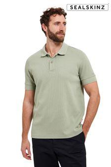 Sealskinz Green Felthorpe Short Sleeve Waffle Polo Shirt (E29935) | 606 SAR