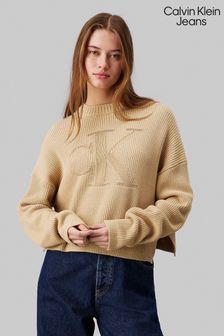 Calvin Klein Jeans Green Logo Intarsia Regular Fit Sweater (E29947) | ￥20,260