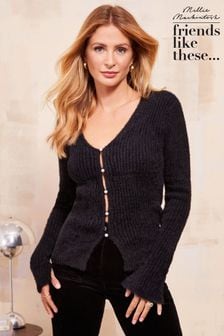 أسود - Friends Like These Pearl Button Cardigan (E29993) | ‏217 ر.س.‏