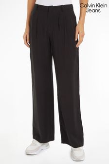 שחור - Calvin Klein Jeans Viscose Relaxed Chino Pants (E30085) | ‏553 ‏₪