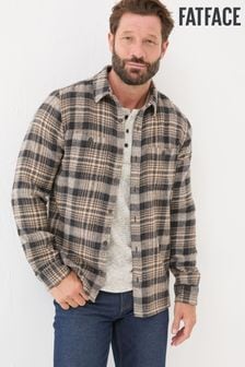 FatFace Brown Long Sleeve Upton Check 100% Cotton Shirt (E30279) | ₪277