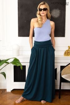 Hot Squash Blue Roll Top Maxi Skirts (E30448) | $162