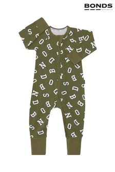 Bonds Green Varsity Letter Print Zip Wondersuit Sleepsuit (E30695) | 34 €