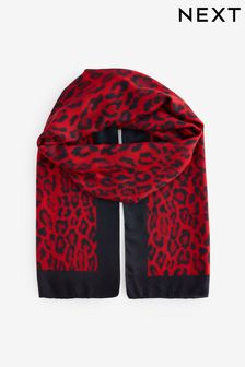 Red Leopard Lightweight Scarf (E30767) | $24