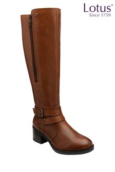 Brown Block Heel Plain Boots Next Luxembourg