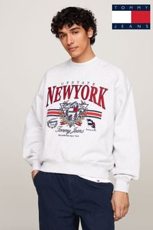 Tommy Jeans Grey Boxy Explorer Vintage Crew Neck Sweatshirt (E31434) | ₪ 427