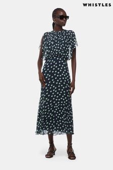 Whistles Blue Moon Spot Print Midi Dress (E31697) | kr3 640