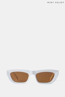 Mint Velvet Cream Rectangular Sunglasses (E31777) | 69 €
