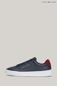 Tommy Hilfiger Blue Court Leather Grain Essential Trainers (E31914) | $154