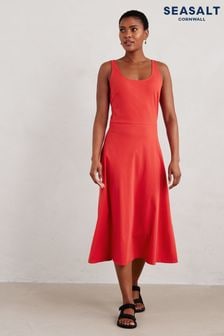 Seasalt Cornwall Red Sun Gleam Jersey Midi Dress (E32129) | $79