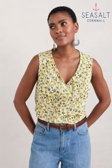 Seasalt Cornwall Yellow Cobbs Well Sleeveless Top (E32138) | SGD 77