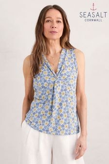 Seasalt Cornwall Blue Millbank Sleeveless Jersey Top (E32156) | $69