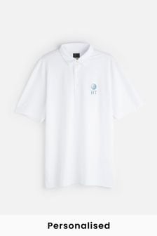 My American Golf Personalised Greg Norman Mens White Polo Shirt (E32193) | €37