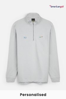 Weiß - Personalised Greg Norman Men's Half Zip Midlayer By My American Golf (E32194) | 70 €