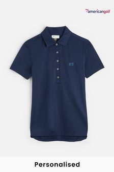 My American Golf Ladies Blue Personalised Greg Norman Polo Shirt (E32200) | €37