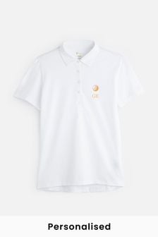 My American Golf Ladies Personalised Greg Norman White Polo Shirt (E32203) | €37