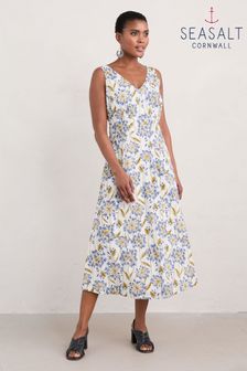 Seasalt Cornwall Sky Beyond Sleeveless V-neck Dress (E32280) | kr1 390