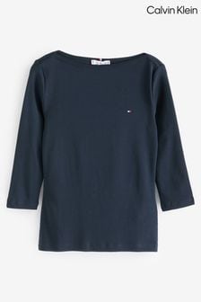 Calvin Klein Blue Slim Long Sleeve Flag T-Shirt (E32432) | kr1 160