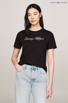 Tommy Hilfiger Black Script Regular Black T-Shirt (E32433) | €61