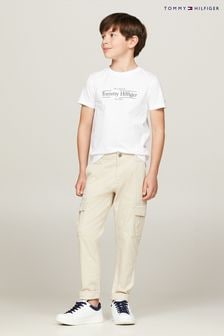 Tommy Hilfiger White Regular Fit Icon Print 100% Cotton T-Shirt (E32746) | $34 - $43