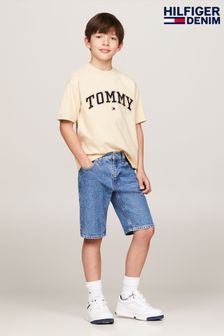 Белый - Белая футболка с вышивкой Tommy Hilfiger в университетском стиле (E32768) | €36 - €40