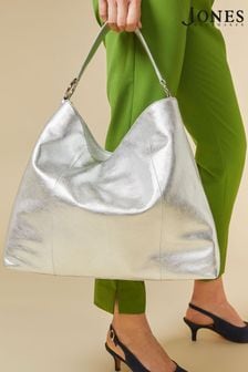 Jones Bootmaker Silver Violetta Leather Shoulder Bag (E33001) | 490 QAR