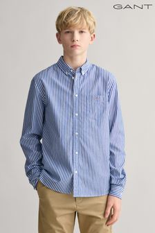 GANT Blue Teens Shield Striped Poplin Shirt (E33176) | SGD 126