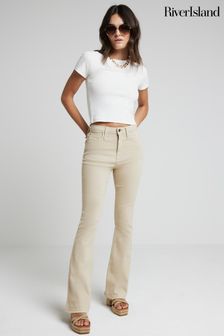 River Island High Rise Tummy Hold Flare Jeans (E33454) | kr880