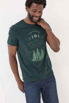 FatFace Dark Teal Dark Skies Out Of Office T-Shirt (E33975) | $42