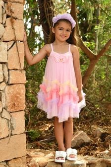 Angels Face Pink Zigzag Tulle Dress (E36096) | €77 - €83