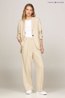 Tommy Hilfiger White Relaxed Straight Leg Trousers (E37277) | $274