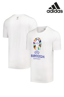 adidas White Euro 2024 T-Shirt (E38587) | 159 SAR