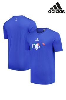 adidas Blue 100% Cotton Euro 2024 Italy T-Shirt (E38604) | kr530