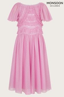 Monsoon Purple Ruffle Sequin Truth Dress (E38618) | $87 - $95
