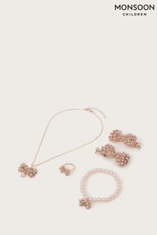 Monsoon Pink Flower Bow Hair and Jewellery Set (E38642) | Kč475