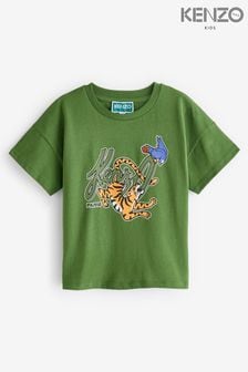 KENZO KIDS Green Jungle Animal Logo Short Sleeve T-Shirt (E41212) | $103 - $119