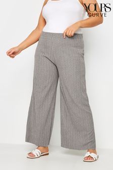 Yours Curve Grey Structured Wide Leg Trousers (E41294) | 1,545 UAH