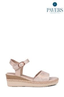 Pavers Gold Adjustable Platform Sandals (E41709) | $65