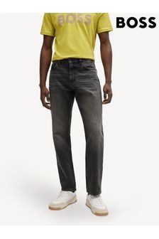 BOSS Grey Regular Fit Jeans in Rigid Denim (E41719) | $221