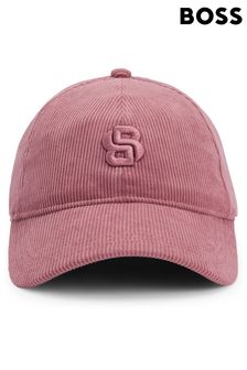 BOSS Red Corduroy Cap With Double B Monogram Embroidery (E41788) | kr900