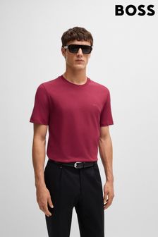 BOSS Red Cotton Regular Fit Tonal Rubber Logo T-Shirt (E41814) | $101